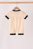 Pumpkin embroidery stripe romper
