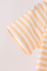 Pumpkin embroidery stripe top