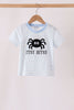 Blue stripe spider embroidery top