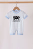 Blue stripe spider embroidery romper