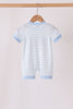 Blue stripe spider embroidery romper