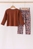 Brown camouflage hunting embroidery pants set