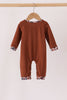 Brown camouflage hunting embroidery romper