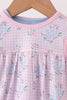 Pink floral bow 2pc bubble set