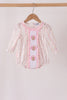 Pink floral turkey embroidery ruffle bubble