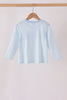 Blue turkey embroidery stripe top