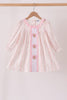 Pink floral turkey embroidery ruffle dress