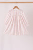 Pink floral turkey embroidery ruffle dress