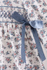 Teal floral smocked bow dress