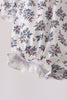 Teal floral smocked bow bubble