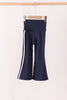 Navy Flare Double Side Stripe Active Pants