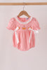 Pink pumpkin embroidery ruffle bubble