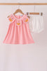 Pink pumpkin embroidery bloomer set