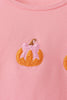 Pink pumpkin embroidery pants set