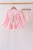 Pink floral bow bloomer set