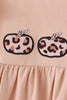 Leopard pumpkin applique dress