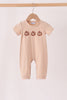 Leopard pumpkin embroidery romper
