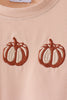 Leopard pumpkin embroidery romper