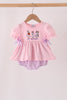 Pink goose embroidery bubble