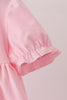 Pink goose embroidery ruffle dress