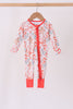 Coral gingerbread bamboo zipper romper