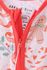 Coral gingerbread bamboo zipper romper