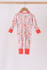 Coral gingerbread bamboo zipper romper