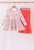 Coral gingerbread bamboo pants set