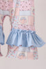 Pink pumpkin ruffle romper