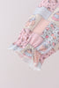 Pink pumpkin ruffle pants set