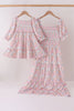 Pink pumpkin smocked mom&me dress