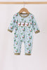 Green mallard embroidery romper