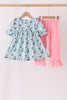 Green mallard ruffle  pants set