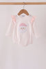 Pink santa claus dot applique ruffle bubble