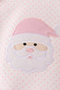 Pink santa claus dot applique ruffle bubble