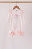 Pink santa claus dot applique ruffle romper
