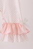 Pink santa claus dot applique ruffle romper