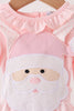 Pink santa claus dot applique ruffle 2pc set