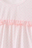 Pink santa claus dot applique ruffle pants set