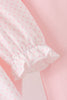 Pink santa claus dot applique ruffle pants set