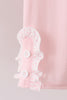 Pink santa claus dot applique ruffle pants set