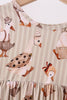Brown goose print bamboo pants set