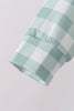 Sage Turkey Embroidery Gingham Jogger Set