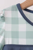 Sage Turkey Embroidery Gingham 2pc Pants Set