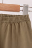 Olive turkey applique stripe pants set