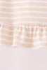 Olive turkey applique stripe ruffle pants set