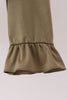 Olive turkey applique stripe ruffle pants set