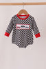 Black car embroidery checkered bubble