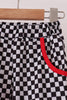 Black car embroidery checkered pants set