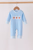 Blue Turkey Embroidery Romper